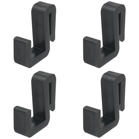 String Light Clips, No-Drill Outdoor Light Mounting Clips for Patio Cafe Lights, Multi-Purpose Hanging Hooks Gutter Light Clips for Backyard,Deck and Garden Lighting,Weatherproof(Black-4pcs,1x0.4")