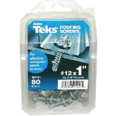 

Teks Roofing Screws #12 x 1-In. 80-Ct. 1 Pack