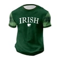 thumbnail image 2 of T Shirts for Man St. Patrick's Day Breathable Waffle Knit Short Sleeve Tee Lightweight Comfort Top Casual Shirts for Men Dark Green XXXL, 2 of 4