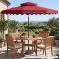 thumbnail image 4 of Gymax 9 FT Patio Umbrella w/Push Button Tilt & Crank 2-Tier Vented Top 8 Metal Ribs Red, 4 of 10