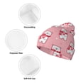 thumbnail image 3 of Picia pink Scarf bear Pattern Knitted Beanie Hat for Men and Women , Unisex Winter Warm Stretchy Knit Cap Thick Fisherman Beanies Cuffed Plain Skull Caps, 3 of 6