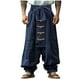 thumbnail image 2 of Ceisia Men's Gift Loose Wide-leg Chinese Frog Button Lantern Pants Mid-Rise Tie Waist Flax Cuffed Ankles Pants, 2 of 6