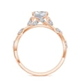 thumbnail image 3 of Vine Art Leaf Style Moissanite Ring Princess Cut Diamond Engagement Ring in Sterling Silver/ Rose Gold Plated Engraved Promise Wedding Band Ring April Birthstone Jewelry, Ring Size 8, 3 of 8