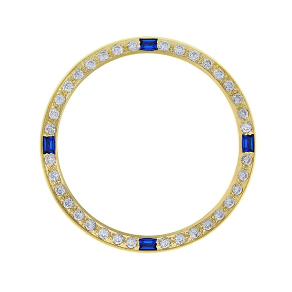 CREATED DIAMOND   SAPAHIRE BEZEL FOR 36MM ROLEX DATEJUST PRESIDENT DAY DATE GOLD