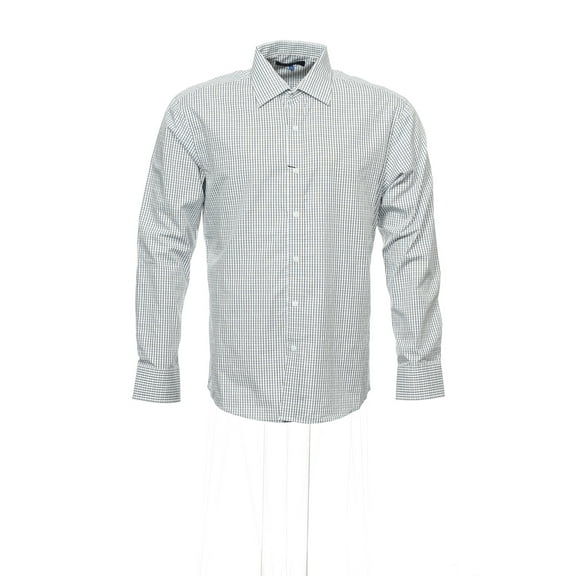 Vince Camuto White Window Pane Button Down Shirt Sport , Size Large