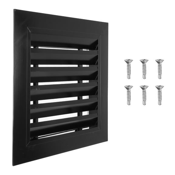 Uxcell 12x12 Inch Gable Vent, 1PCS Aluminum Alloy Wall Shed Vents with Strainer, Black
