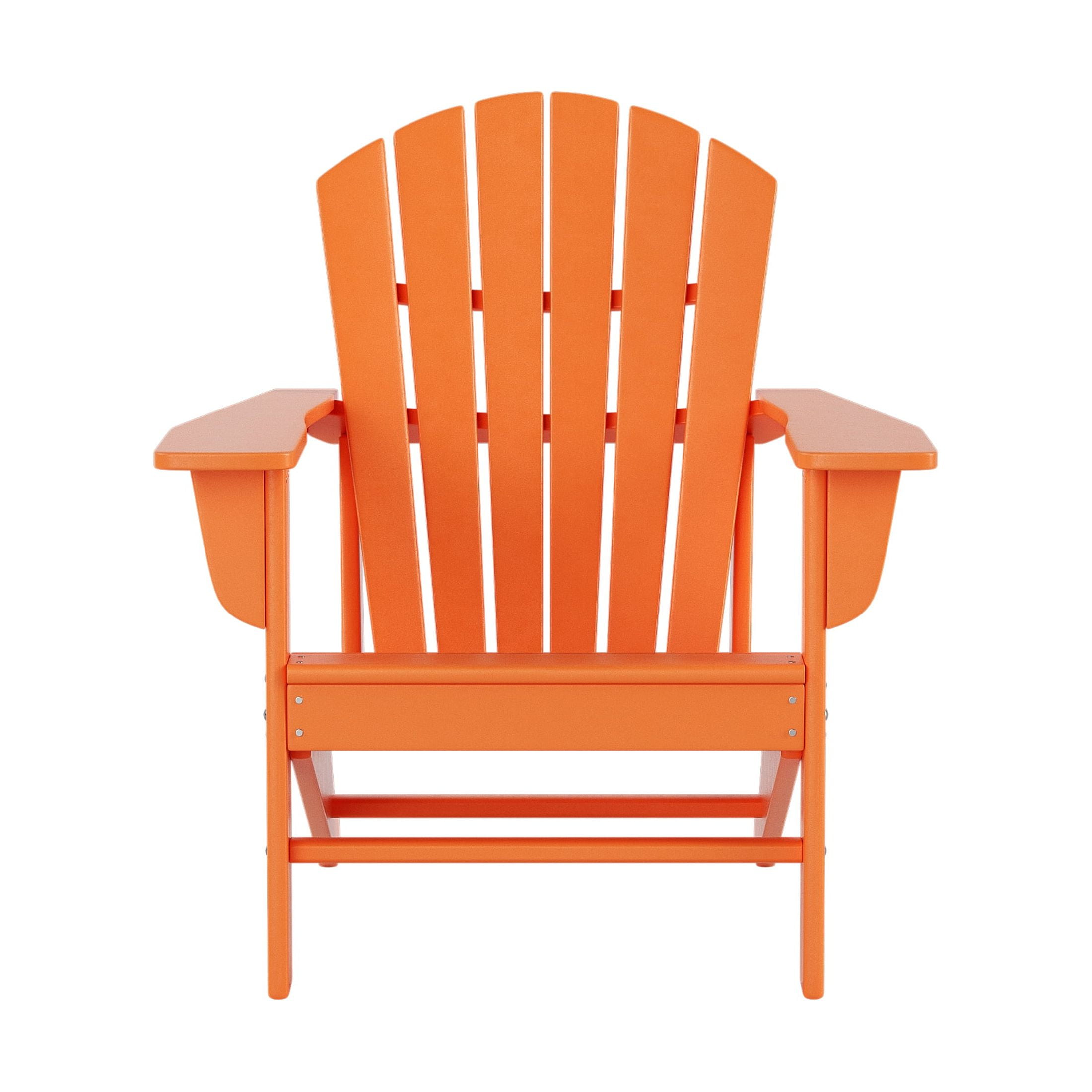 Westin Outdoor Adirondack Patio Chair with Ottoman Footrest, Orange