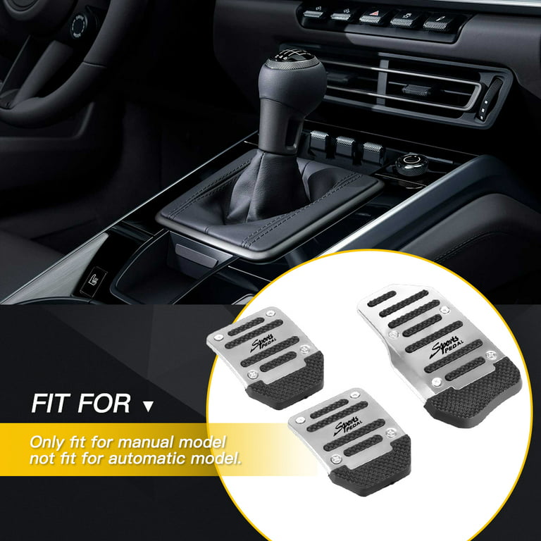 Manual Pedal Cover Silver Nonslip Car Pedal Pads Petrol Clutch Brake Pad Cover Foot Pedals Rest Plate Pack of 3, Size: Accelerator Pedal: Length