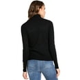 thumbnail image 3 of Love Tree Womens Turtle Neck Ribbed Long Sleeve Slim Fitted Tops (Black, Medium), 3 of 4