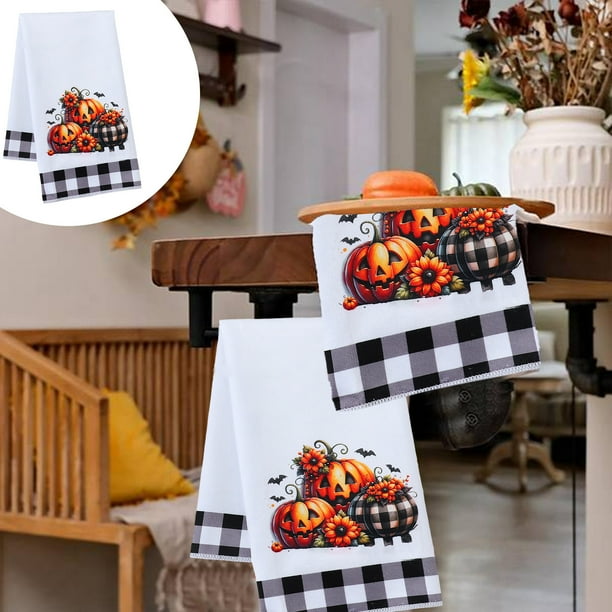 Decoraciones de Halloween, adornos de Halloween, regalos de Halloween Toalla de Halloween Paño de cocina de Halloween Poliéster para secar