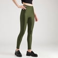 thumbnail image 5 of Vynhevius Women's Glossy Stretchy Leggings Solid High Elastic Slim Fit Full Length Casual Base Layer Tights, 5 of 7