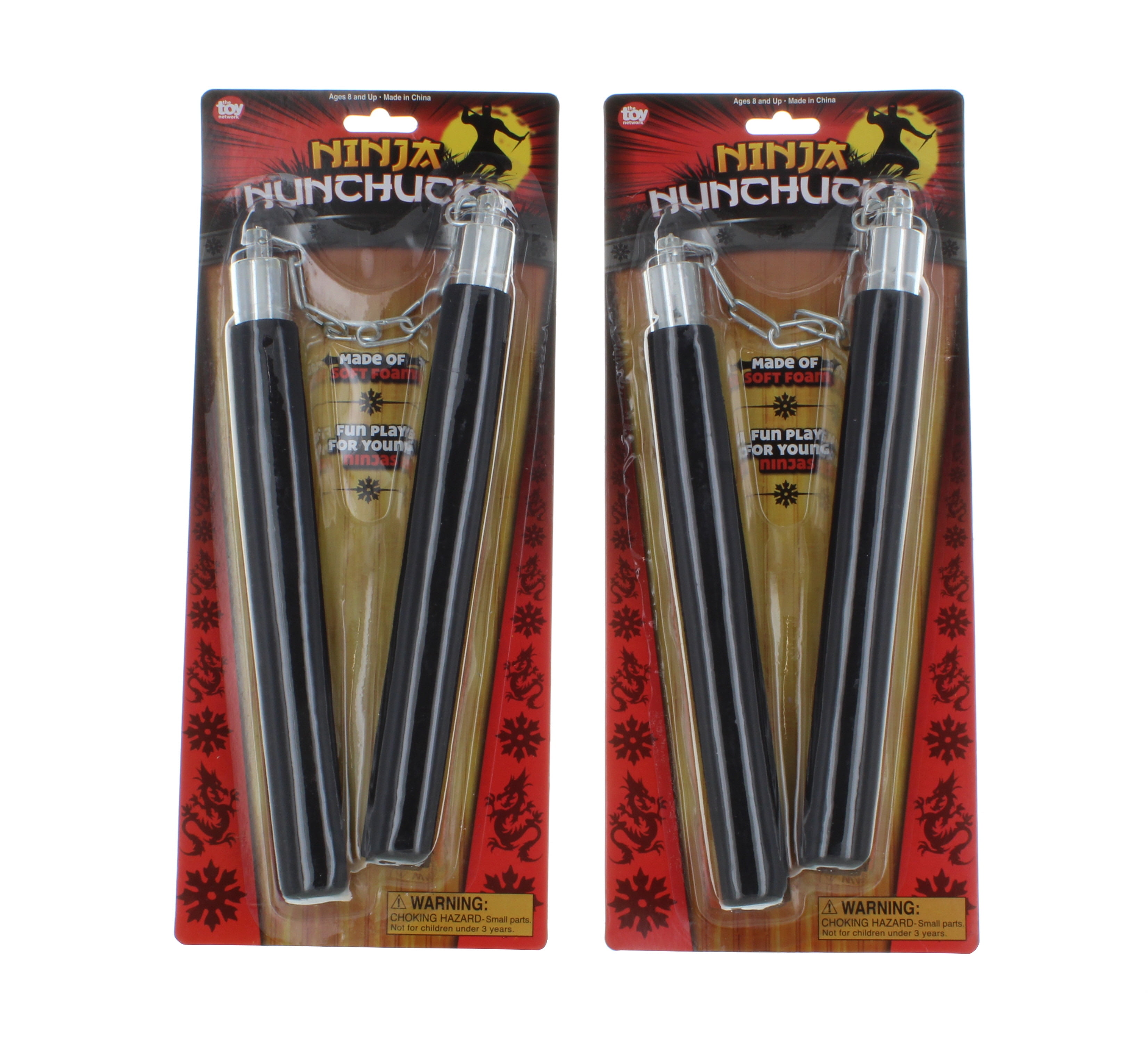 Lot of 2 Foam Ninja Nunchucks Fun Play for Young Ninjas Ages 8 and Up