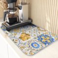 thumbnail image 1 of Coffee Mat Greek Lemon Coffee Bar Accessories for Coffee Maker Coffee Machine Coffee Pot Espresso Machine Dish Rack Absorbent Dish Drying Mat Dishes Drainer Pad 16 x 18 Inch, 1 of 6