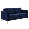 thumbnail image 2 of Modway Kaiya Performance Velvet Sofa with Metal Leg - Midnight Blue, 2 of 10