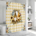 thumbnail image 5 of Shower Curtain Home Sweet Gnome Bathroom Curtains with Hooks, Waterproof Fabric Sunflower Leaves Yellow Plaid Bath Shower Curtains Set for Bathroom Bathtubs Decor 36x72 Inch, 5 of 9