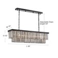 thumbnail image 3 of 47 in. Smoked Gray and Black Modern Contemporary Crystal Chandelier 2-Tier Linear Kitchen Island Pendant Light for Dining Room 7 40 INCHES, 3 of 5