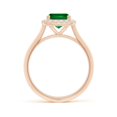 thumbnail image 2 of ANGARA Lab Grown Cushion Rectangular Emerald Halo Engagement Ring for Women in 14K Rose Gold (Size-9x7mm) | May Birthstone, Birthday, Anniversary, Jewelry Gift for Women | Lab-Grown Emerald Ring, 2 of 8