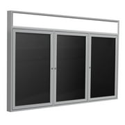 Ghent 48"x72" 3D Slv Aluminum Lit Headliner Fabric Letterboard Black