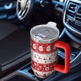 thumbnail image 6 of Christmas 40oz Tumbler– Stainless Steel Insulated Tumbler with Handle and Straw, Large Capacity Travel Cup for Hot & Cold Drinks, 6 of 7