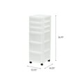 IRIS USA 6Drawer Plastic Storage Cart with Organizer Top and Wheels, Clear/White