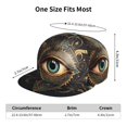 thumbnail image 3 of Baseball Cap Flat Bill Hat Adjustable Brim Trucker Hats Snapback , Illuminati Fatima Hamsa All Seeing Eye Art, 3 of 5