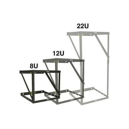 UPC: 0037332156778 | Tripp Lite Wall-Mount 2-Post Open Frame Rack 8U / 12U / 22U Expandable Low-Profile Switch-Depth (SRWO8U22)