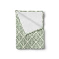 thumbnail image 2 of Abstract Green Soft Flannel Fleece Throw Blanket, Continuous Vintage Design Victorian Damask Swirls Pattern, Cozy Plush for Indoor and Outdoor Use, 50" x 60", Jade Green Pastel Green, by Ambesonne, 2 of 5