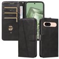 thumbnail image 7 of for Google Pixel 8a Case Wallet for Men Women, Flip Folio Cover with PU Leather Kickstand Credit Card Slots Magnetic Wrist Strap Kickstand Protective Shockproof Phone Case Cover, Black, 7 of 7