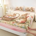 thumbnail image 4 of Erosebridal Kid Vintage Easter Rabbit Full Size Sheets, Groovy Floral Bed Sheets, 4pcs, 4 of 5