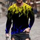 thumbnail image 2 of Camiseta de diario unisex para hombre Estampados gráficos en 3D Tops de manga larga Casual Bloue Pompotops  oipoqjl4665, 2 of 9