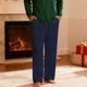 thumbnail image 4 of Pantalones de pijama largos para hombre, informales, con estampado a cuadros, holgados, deportivos, elásticos, rectos, vintage, con bolsillos, 4 of 9