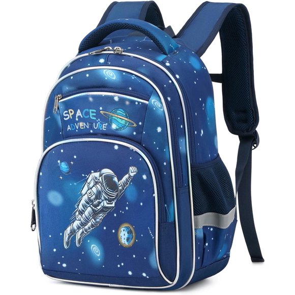 Kid Bookbag Boy Kindergarten Elenemtary Preschool Multi Compartment Backpack, Chest Strap Side Pockets