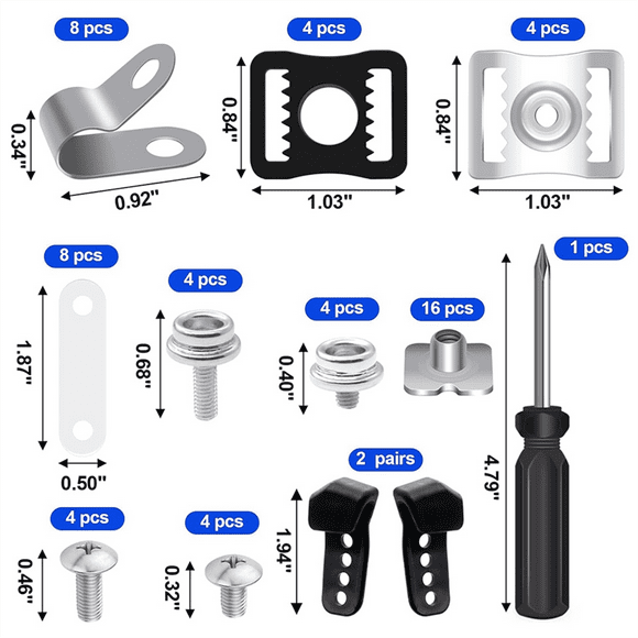 61 Pcs Football Helmet Repair Kit Portable J Clips Visor Clips Rubber Gasket Screw Nuts Helmet Replacement Parts