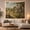 White Garden Home, variant on Highland Cow Saddle on Fence Meadow Landscape Painting, Serene Rustic for Farmhouse Enthusiasts, Country Home Decor Art, Birthday Gift Tapestry Wall Hanging for Bedroom and Living Room