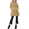 thumbnail image 3 of MODA NOVA Juniors Stand Collar Long Sleeves Double Breasted Trendy Winter Coat, 3 of 7