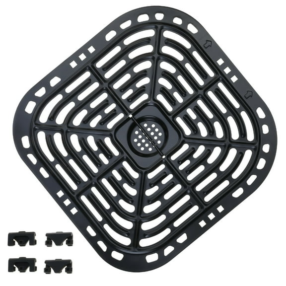 Air Fryer Grill Pans Accessories for 6 Quart Air Fryers Vegetables Delicious Meals Square Stainless Steel Crisper Plate