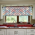 thumbnail image 3 of Yayeee Kitchen Curtains Tier Set of 2 Light Filtering 57"x24" Over Sink Window Panels, Red Art Pattern, 3 of 7
