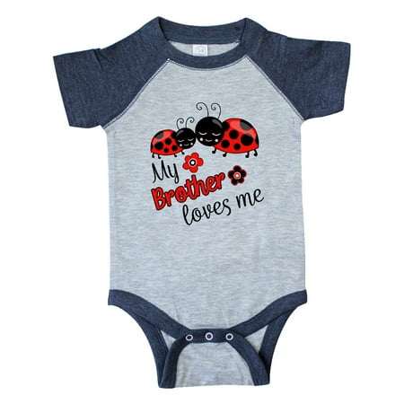 

Inktastic My Brother Loves Me with Cute Ladybugs Gift Baby Boy or Baby Girl Bodysuit