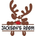 thumbnail image 1 of Custom Name Vinyl Wall Decal for Home - Rudolph The Red Nose Reindeer Cute Wall Décor Bedroom Living Room Entry - Personalized Text Removable High Tact - Size: 40 In x 40 In, 1 of 3