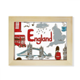 thumbnail image 1 of Inglaterra Landscap animales bandera nacional Escritorio de madera Arte Pintura 6x8 pulgadas marco de foto foto, 1 of 4