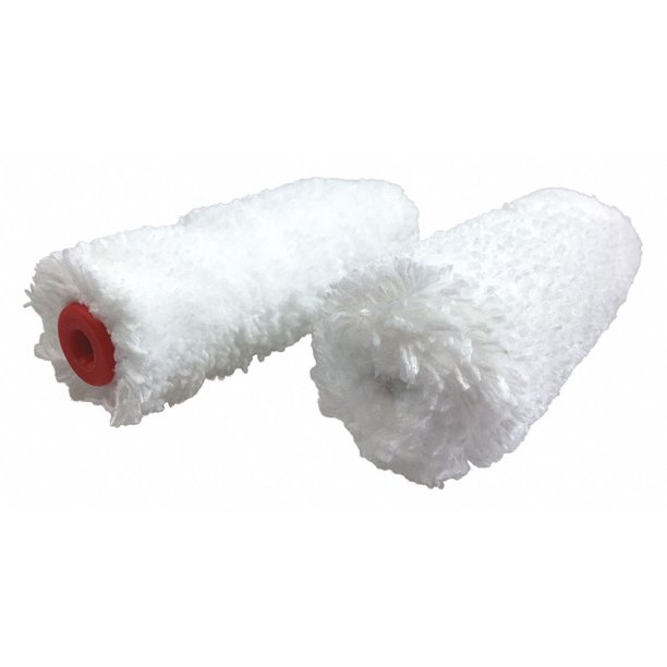 Mini Paint Roller Cover, Microfiber Cover Material, 4" Length, 3/8" Nap