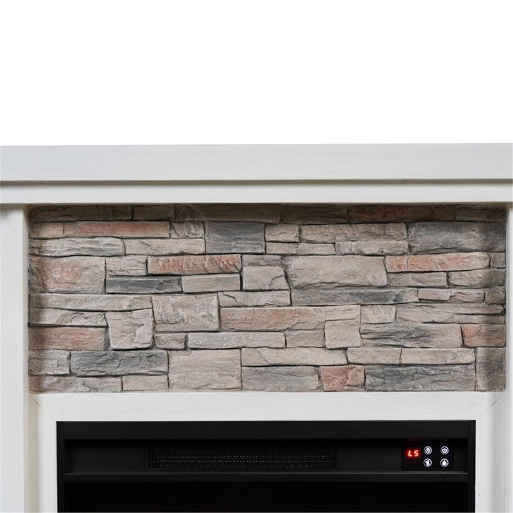 LIVILAND 48" Magnesium Oxide Freestanding Electric Fireplace with Mantel - White