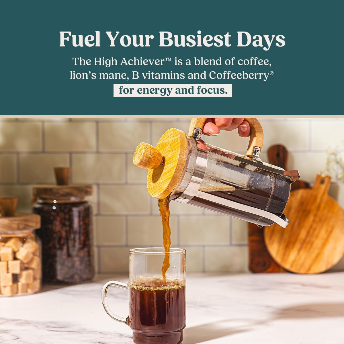 Bulletproof The High Achiever Single-Serve Pods, 24 Count, Medium-Dark Roast Enhanced Coffee with Lion's Mane Mushroom, B Vitamins, and Adaptogens for Energy and Focus