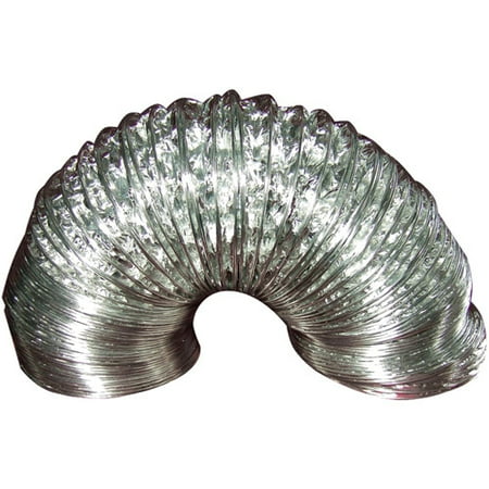 Deflecto Aluminum Ducting, 4" dia, 2-Ply, 8', UL 181 Class 1 Air Connector