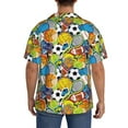 thumbnail image 5 of JUNZAN Mens Casual Button Down Shirts Short Sleeve Various Balls Print Shirt-Large, 5 of 7