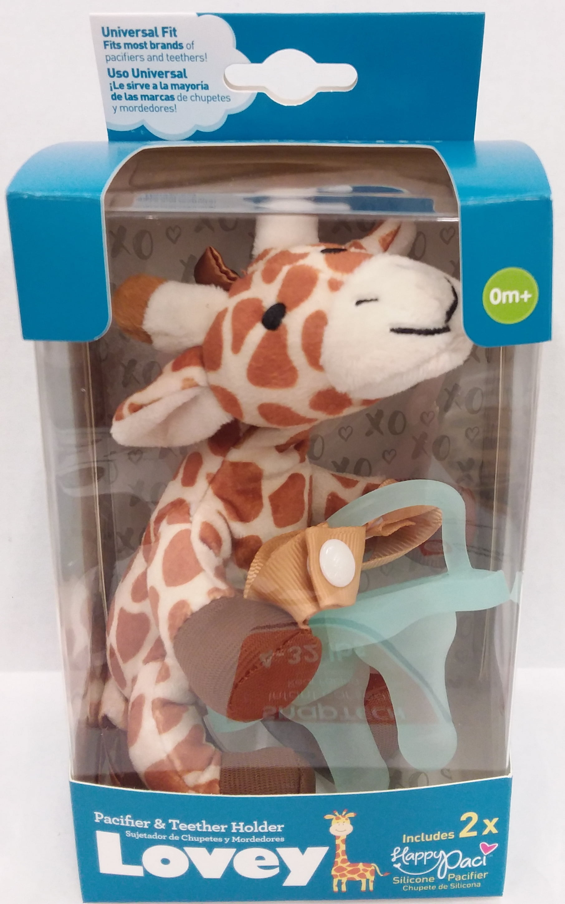 Dr. Brown's Lovey Pacifier and Teether Holder, Giraffe with 2 Turquoise