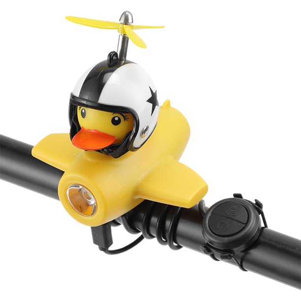 Timbre de bicicleta brillante Wdftyju pato amarillo pequeño recargable por USB 3 modos