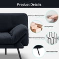 thumbnail image 5 of BSHTI 70.87" Convertible Futon Sofa Bed, Linen Fabric 2-Seater Sleeper Couch with 5-Level Adjustable Backrest & Armrests for Living Room, Office, Guest Room, Small Spaces, 5 of 13