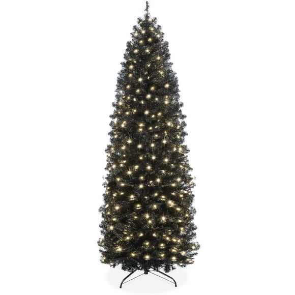 Árbol de Navidad Best Choice Products 7.5 pies preiluminado negro