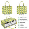 thumbnail image 2 of Large Capacity Tote Bag,Yellow Lemon Fruit Leaves BlackWhite Pattern Handbag Fashion Luxury Tote Bag,15.7"x13"x 5.1" Inches,Laptop Compatible, 2 of 6